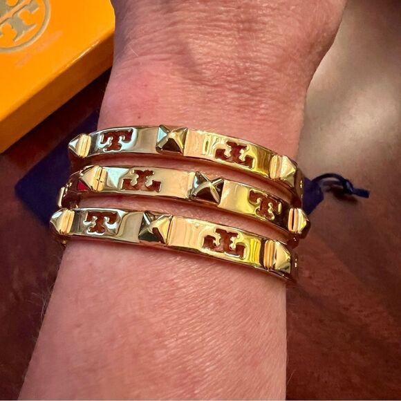 NIB RARE Tory Burch 16K Gold Plated Bracelet - Picture 7 of 10
